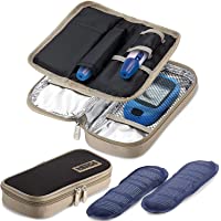 Los mejores  - Estuches de viaje para enfriar la insulina - (Paquete de 2) Bolsas portátiles aisladas para diabéticos con 4 bolsas de…